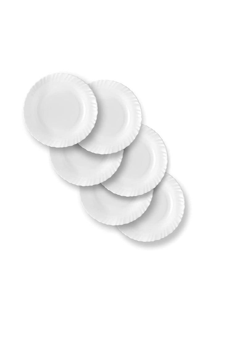 Saaikee Classique Dinner Plates for Dining Table to Serve Salads Fruits Snacks Multi Use Ceramic White Set of 6 11 Inch