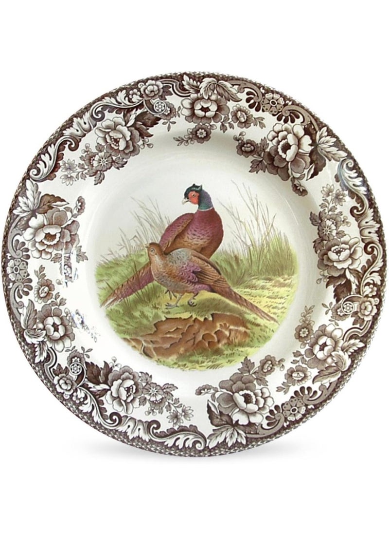 Spode Woodland Dinner Plate, Pheasant Design - 10.5 Inch Plate for Hunting Cabin, Lodge, Cottage Décor - Dishwasher & Microwave Safe Fine Earthenware, Ideal for Fall Entertaining