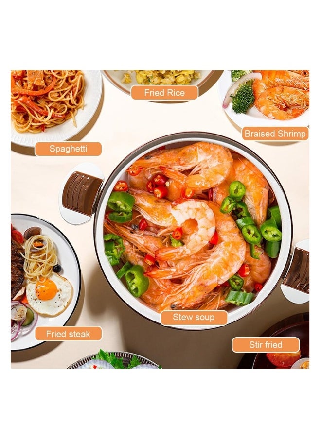 Non-stick Enamel Micro Pressure Cooker, New Push-Pull Lock Pressure Cooker Soup Stew Pot Enamel Soup Pot, 8L Large Capacity Multifunctional Plumpy Non-stick Micro Pressure Pot (White)