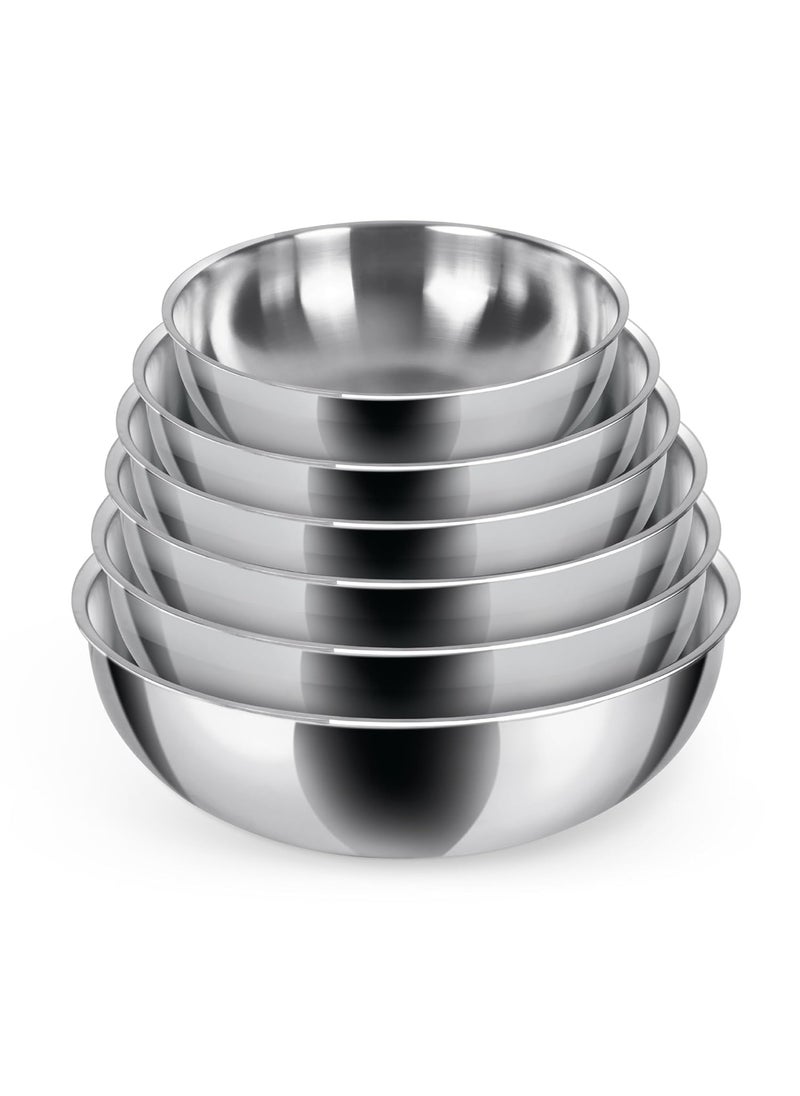 Milton Procook Triply Stainless Steel Tasla Without Lid Set of 6 161820222426 cm