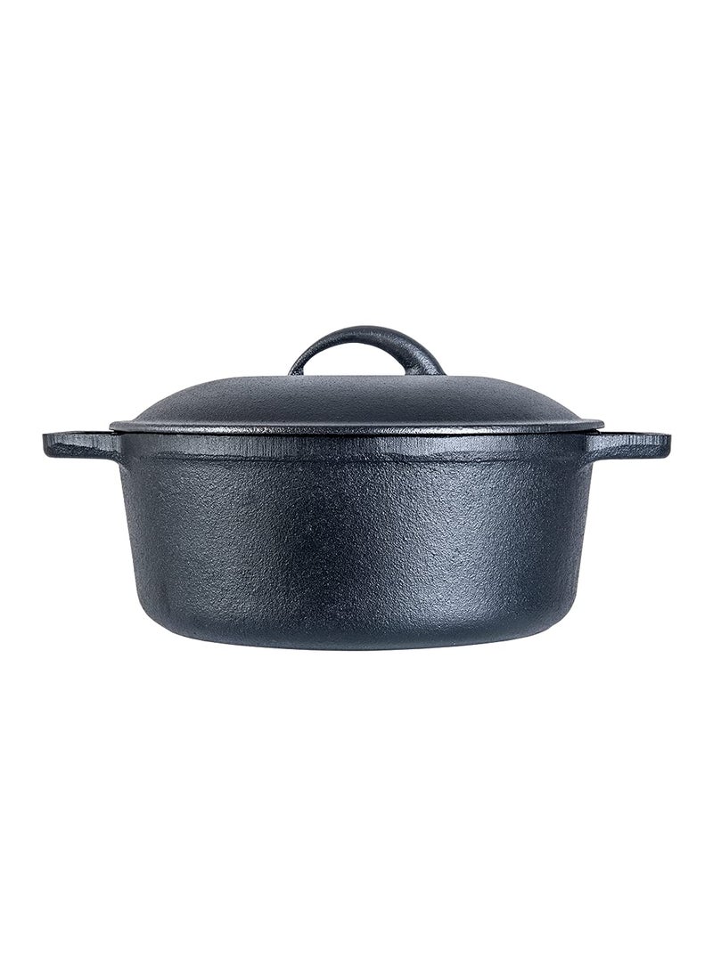 Wonderchef Forza 25 cm CastIron Casserole with Lid PreSeasoned Cookware Induction Friendly 47 L 38 mm with Lifetime Exchange Warranty
