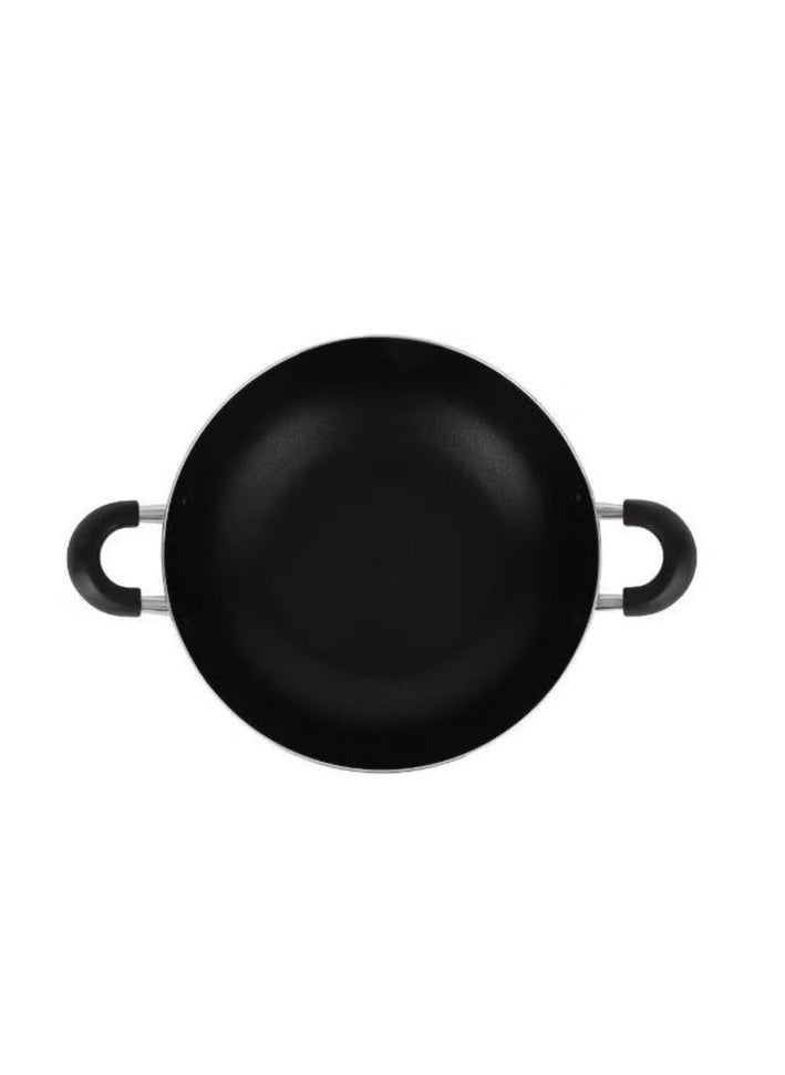 ROYALFORD Wok Pan with Glass Lid 30cm x 8.5cm, 3 Layer Non-Stick Coating