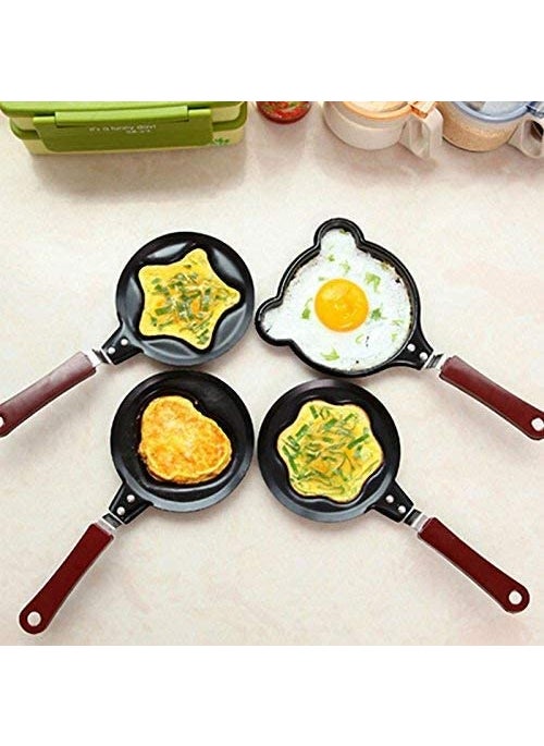 DHYANI Cartoon Shape Mini NonStick Egg Frying PanPancake Egg Frying PanBreakfast Omelette Pan Design May Vary1 Pcs Mini Omlet Pan
