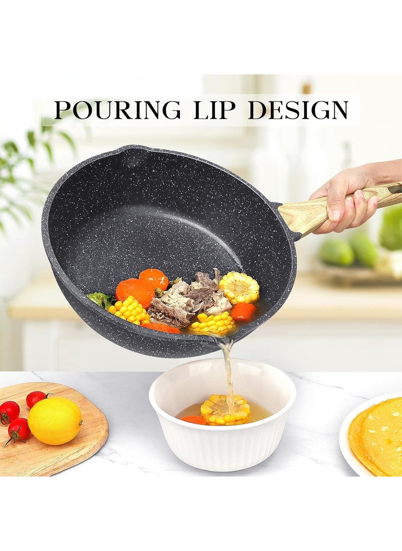 ShreeVoke Non Stick Frying Pan 8 Inch PFOA Free Granite Egg Pan Induction Gas Fry Pan Fish Pan Frying pan Non Stick Dishwasher Safe Frying pan 8Inch Black