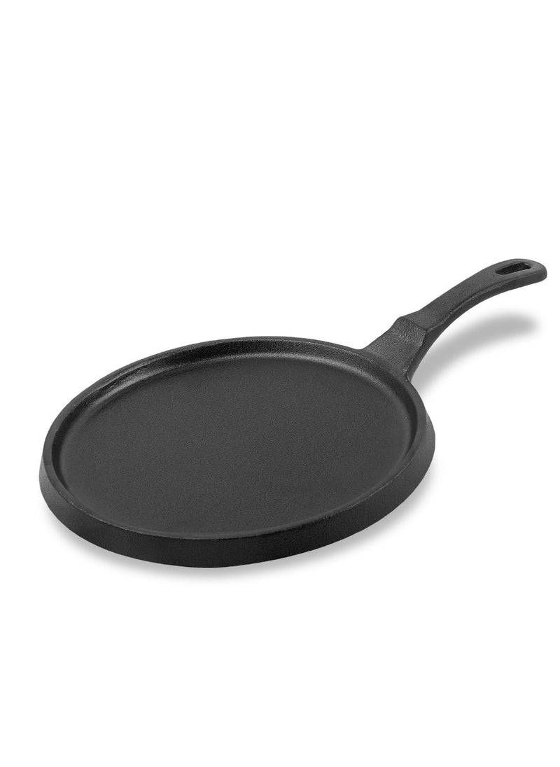 Pencil PreSeasoned Cast Iron Shallow Pan 24 cm FryRoasting Pan Compatible with Gas Stoves Induction Naturally Nonstick 100 Pure ToxinFree No Chemical Coating Long Lasting Black
