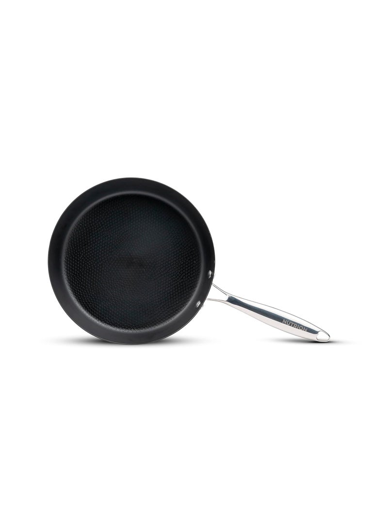 NUTRION Chef Special Light Weight Blue Carbon Steel Frying Pan Like Cast Iron but Better Professional Cookware Induction Compatible 30 cm
