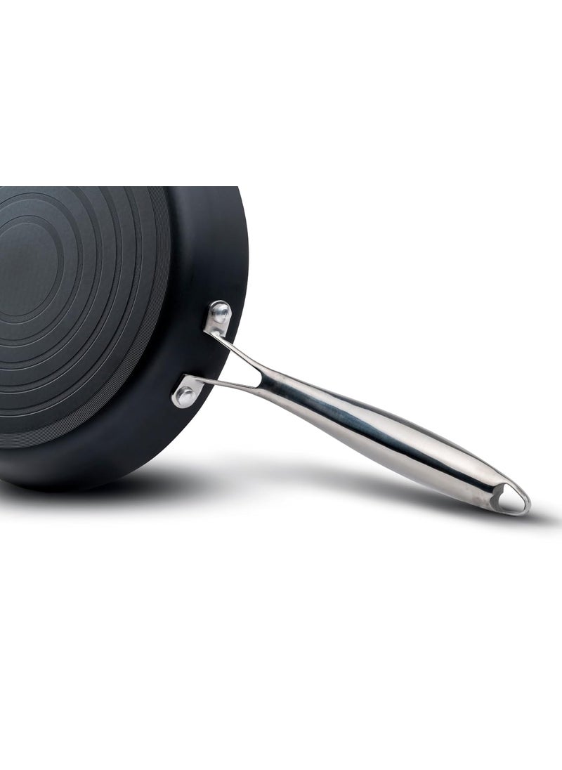 NUTRION Chef Special Light Weight Blue Carbon Steel Frying Pan Like Cast Iron but Better Professional Cookware Induction Compatible 30 cm