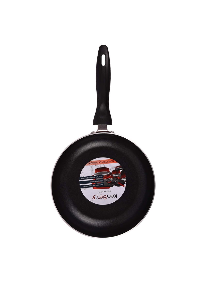 KenBerry Friendly Fry Pan 20 cm Diameter with Glass Lid Non Induction Base NonStick