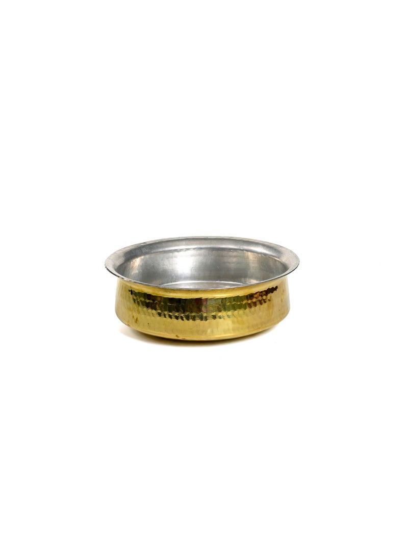 Diamond Steel BrassPital Non Stick Handi for Cooking Lagan for Cooking Kalai Plating Inside Handcrafted Brass Handi Without Lid Traditional Cookware Pack of 1 9 inch 1 Litre