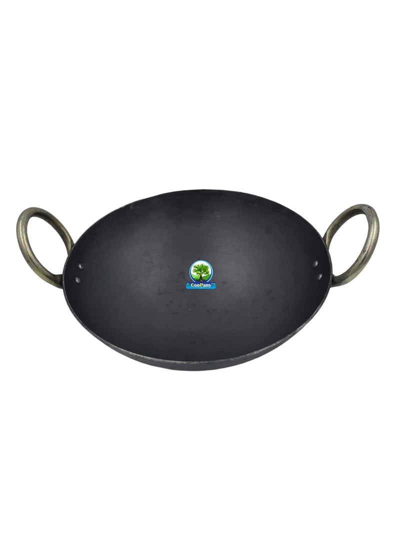 CooPany Traditional Multipurpose Use Iron KadaiIron Fry PanThick Bottom Iron Fry Pan 10 INCH