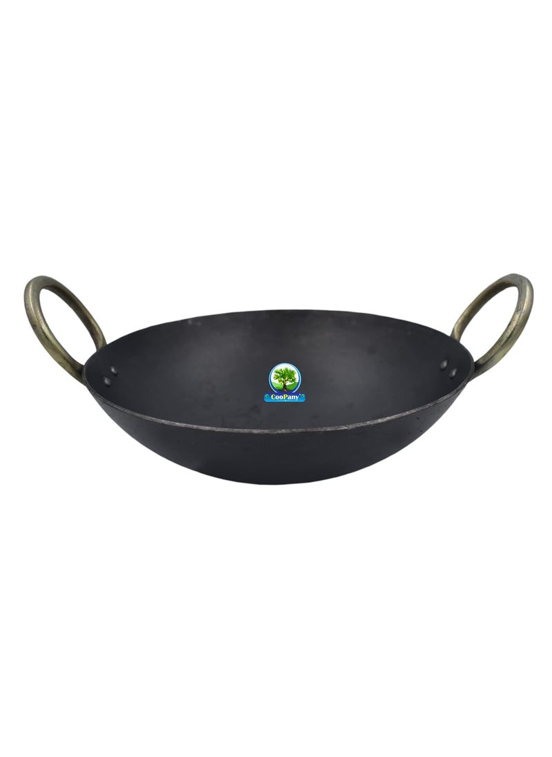 CooPany Traditional Multipurpose Use Iron KadaiIron Fry PanThick Bottom Iron Fry Pan 10 INCH