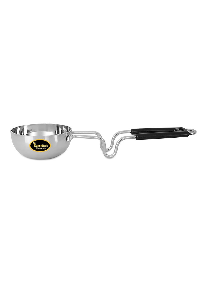 Kanshitas Rasoiware Heavy Gauge Stainless Steel Tadka Pan with Bakelite Grip Handle Dia 11 CM 300 ML
