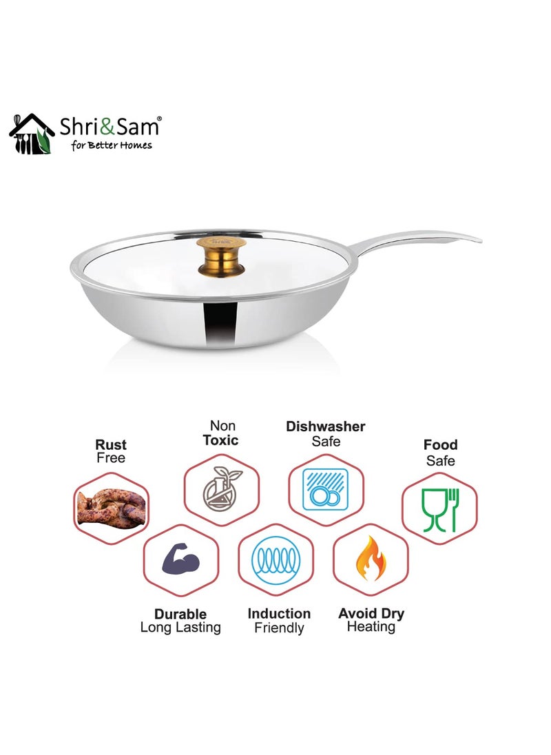 Shri Sam Frypan with Stainless Steel Lid Triplica22 cm