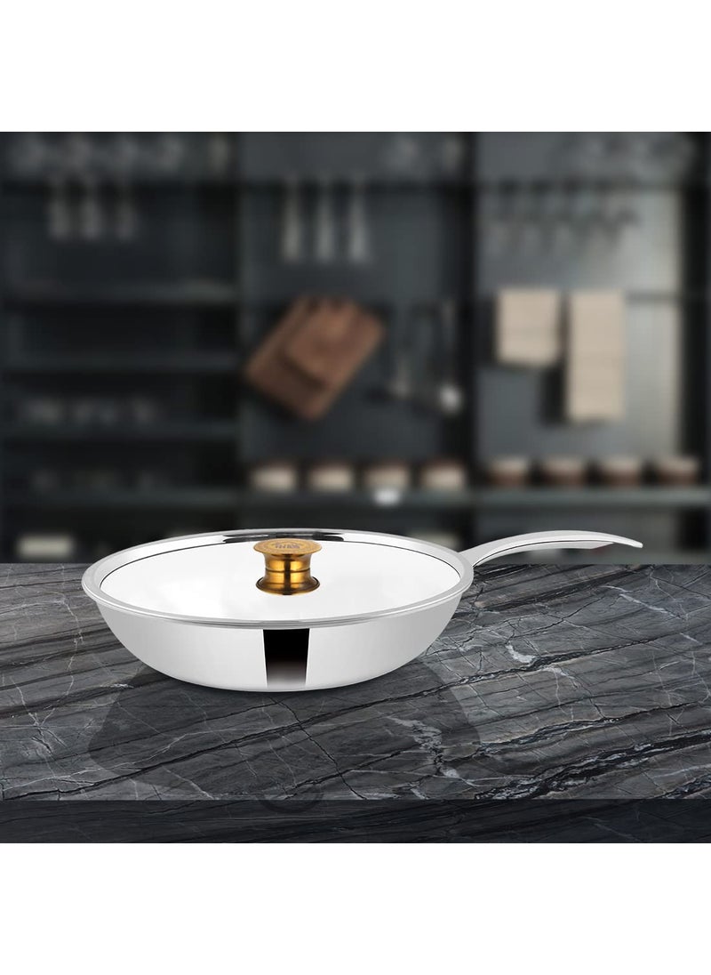 Shri Sam Frypan with Stainless Steel Lid Triplica22 cm