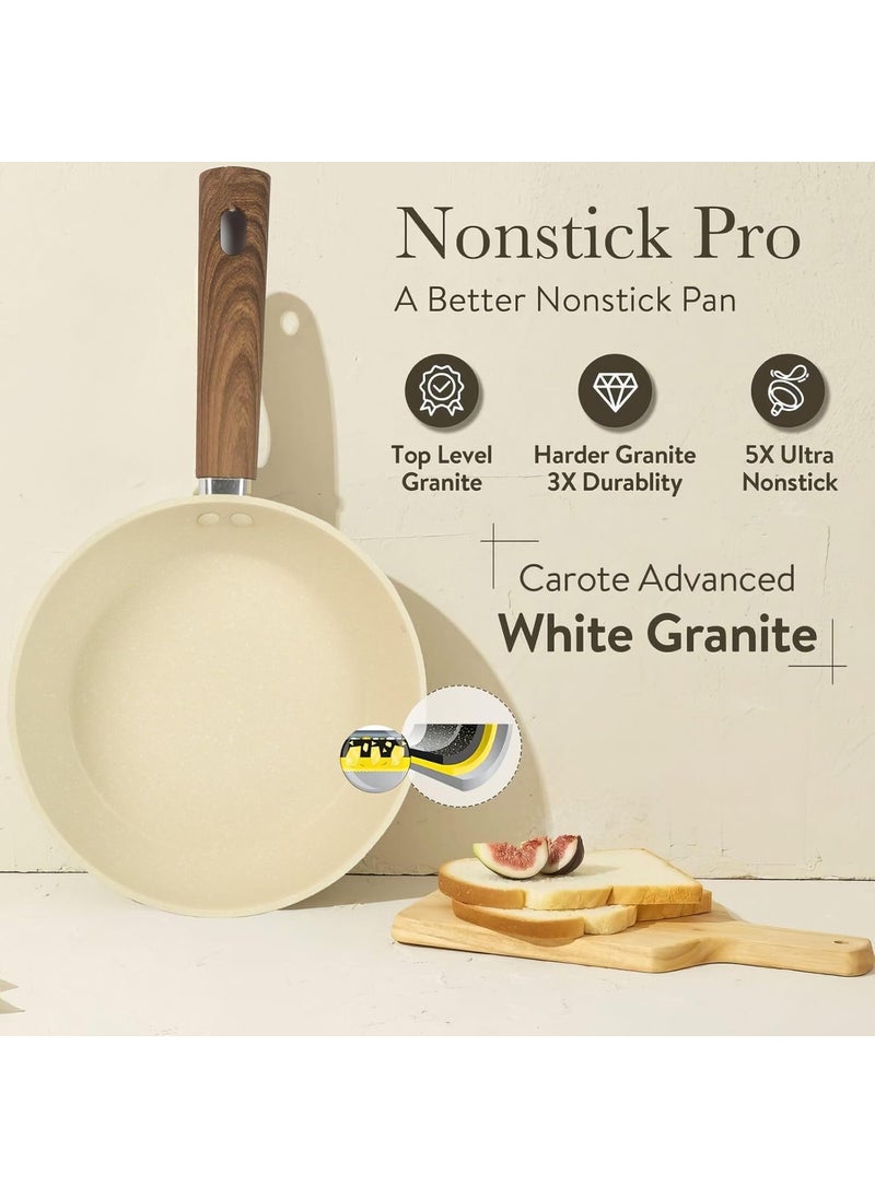 REMANG Granite NonStick Frying Pan Kadhai Style Omelette Egg Pan Granite Finish Induction Safe NonStick Coating for Easy Cooking Ideal for Omelets Uttapam with Comfortable Handle