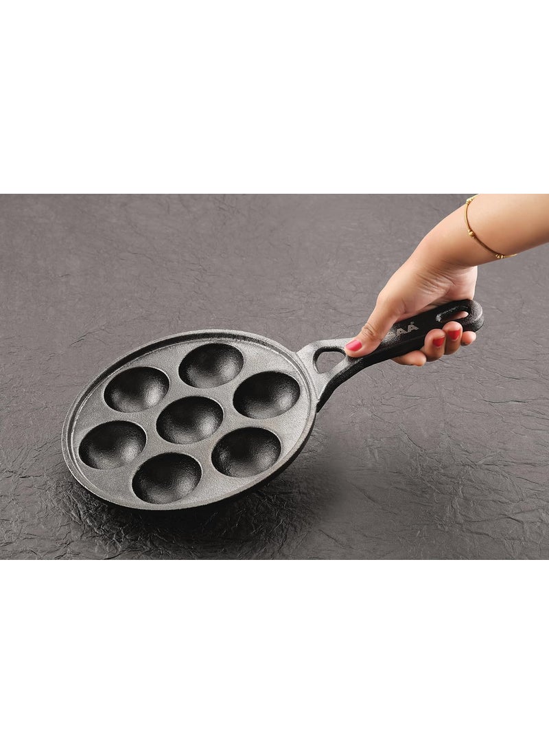 Tosaa Cast Iron Paniyaram Pan Appam MakerChattyPatra Naturally NonStick Cookware 7 Cavity