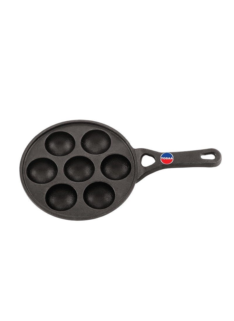 Tosaa Cast Iron Paniyaram Pan Appam MakerChattyPatra Naturally NonStick Cookware 7 Cavity