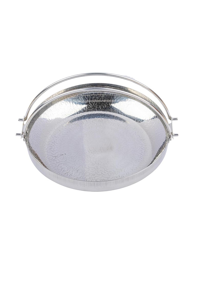Alark Sandwich 25 CM Deep Bottom Cooking Food Kadai Heavy Guage Stainless Steel with 2 L Capacity Handle Kadhai Cookware and Friendly Induction Non Stick Kitchen Top Spice Stir Fry Pan 25x24x4 CM