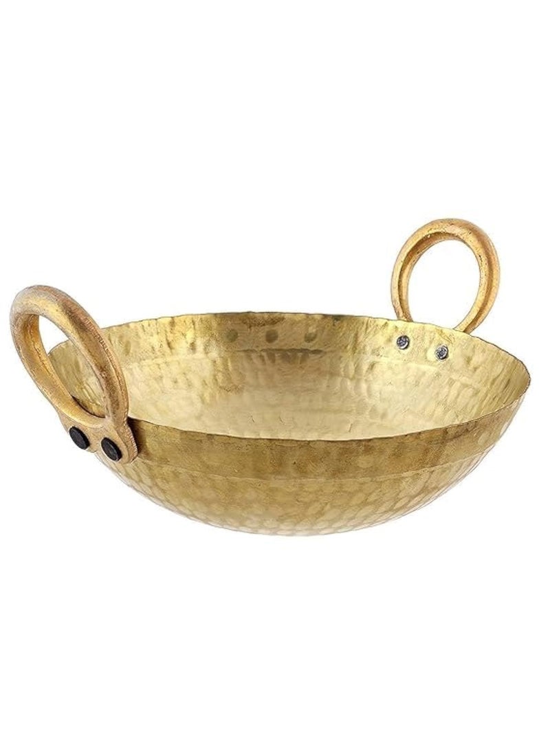 SHOPSIDEX Brass Hammered Kadhai for CookingServing Pital Kadhai pital kadai 1000 ML