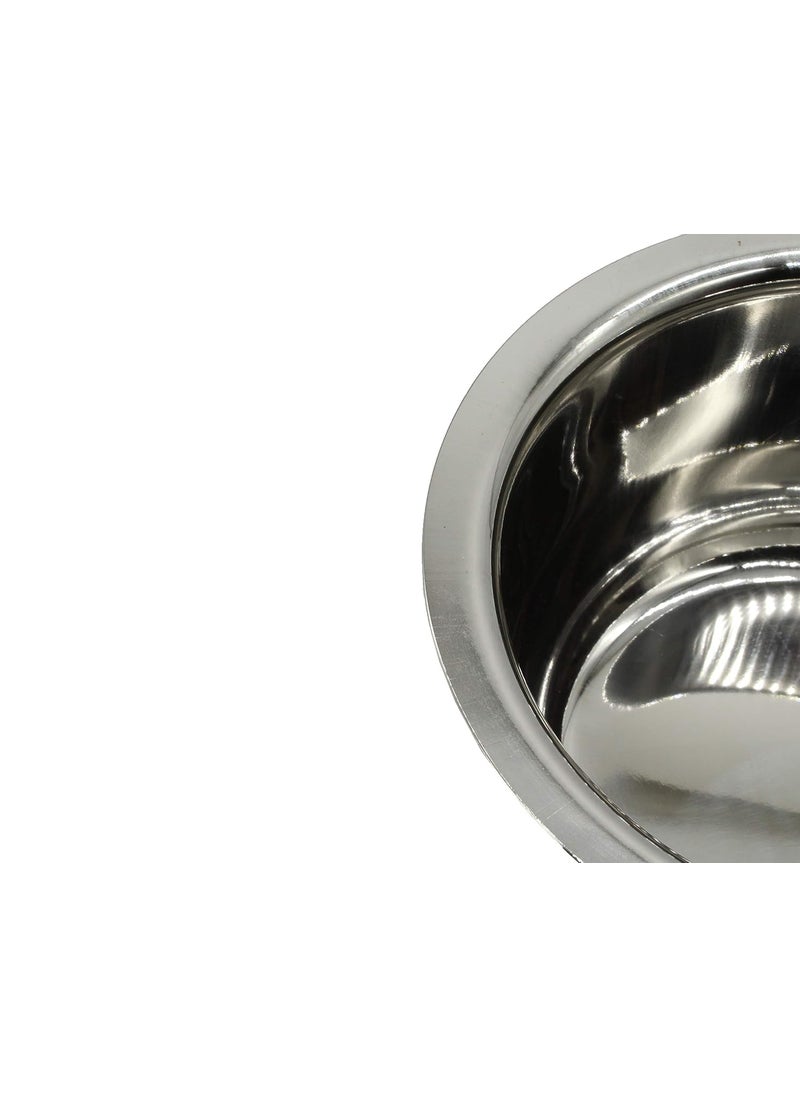 eKitchen Stainless Steel Tope Set of 6 10cm 11cm 12cm 14cm 15cm 16cm Slightly Curved Bottom No 2
