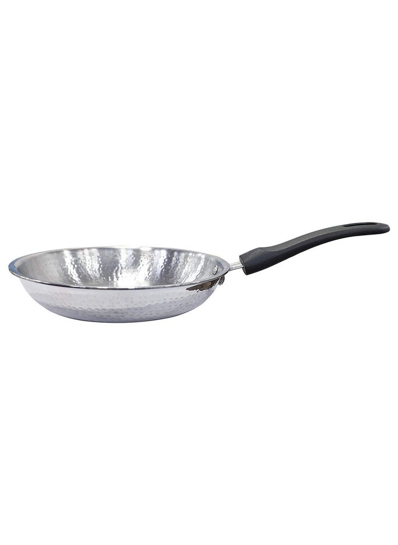 Shri Sam Stainless Steel Light Weight Hammered Fry Pan 15 mm 22 cm