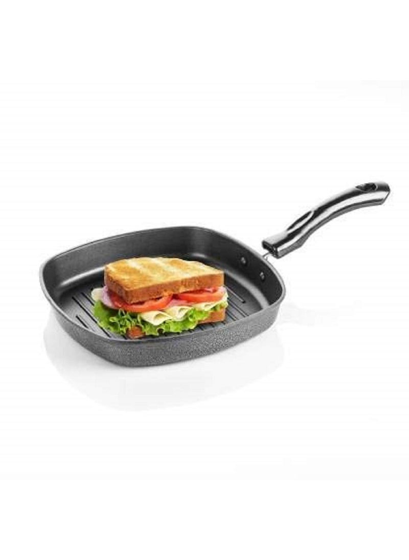 DARSHANAM WORLD Square Grill PansRemovable HeatResistant Handle Heavy Guage Aluminum Cookware for CeramicGas Stove Tops 3Layer Nonstick Coatings Grill Pan