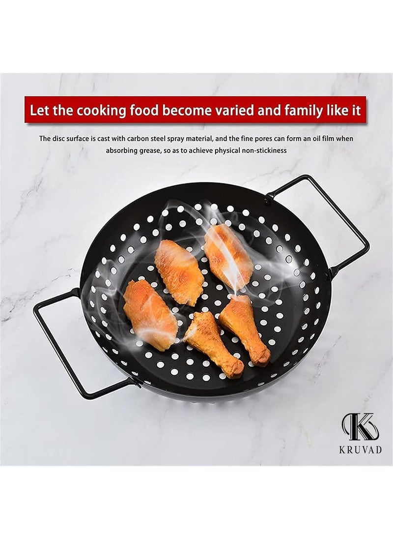 Kruvad NonStick Grill Pan with Holes Fish Grilling Made Easy with Our Reusable Grill Tray with Handle