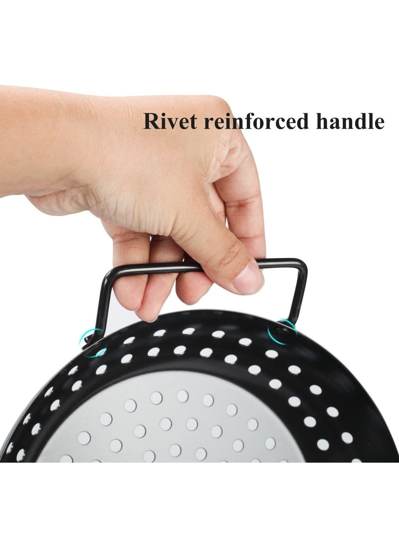 Valajogi NonStick Grill Pan with Holes Effortlessly Grill Fish with Our Reusable Tray Featuring a Handle Essential Kitchen Utensil for Outdoor Grilling