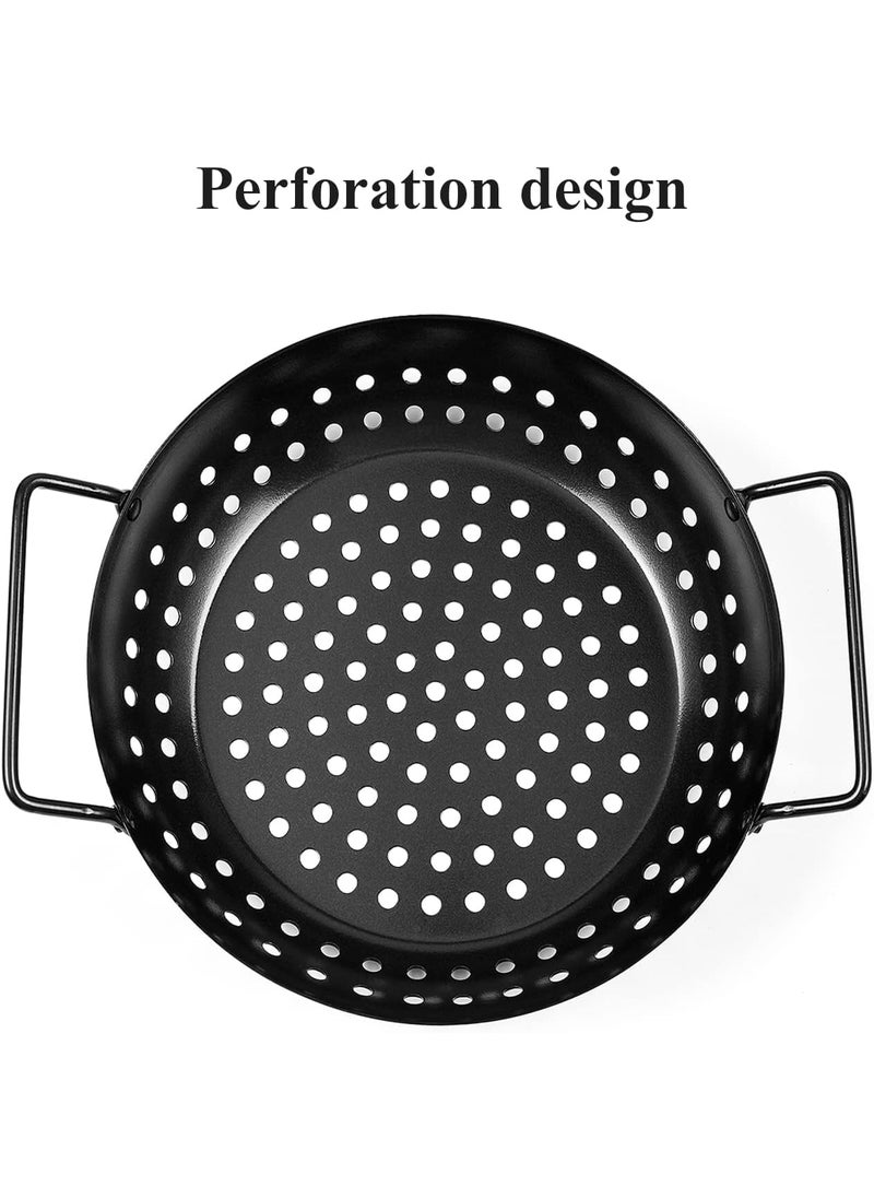 Valajogi NonStick Grill Pan with Holes Effortlessly Grill Fish with Our Reusable Tray Featuring a Handle Essential Kitchen Utensil for Outdoor Grilling