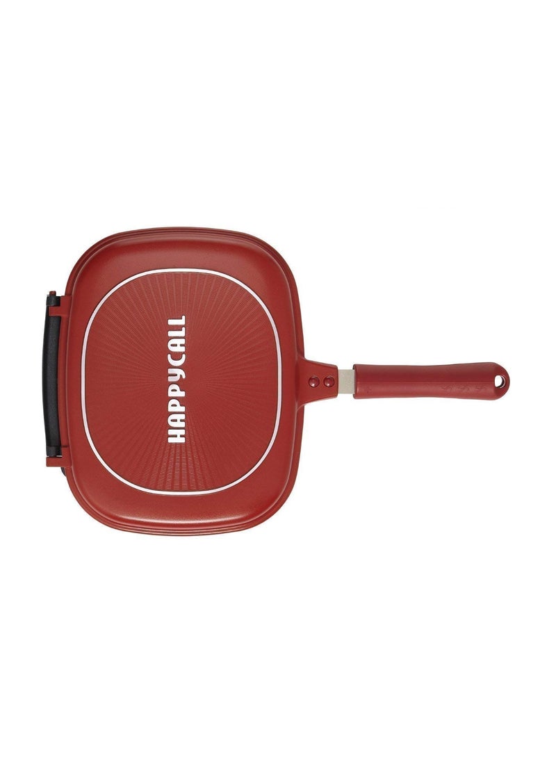 BYRM Nonstick Happy Call Double Sided Multi Purpose Grill Pan with Strong Magnetic Handles