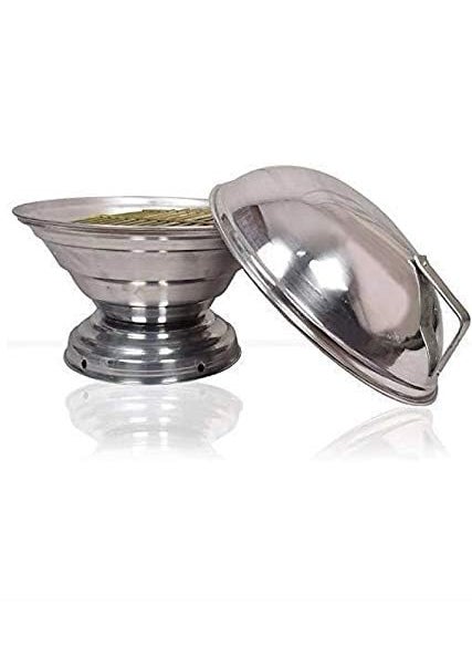 NUVIKAS Aluminum Tandoor Bati Maker Baking Oven 34 x 34 x 26 Cm 1 PieceSilver Gas Tandoor Barbecue Grill Food Steamer Cookware Set
