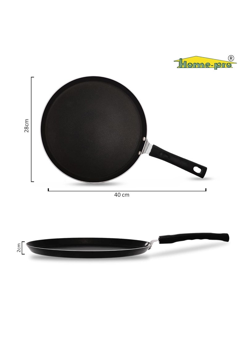 HomePro Grill Pan Dosa Tawa Black Appam Silver Non Stick Combos Pot Pan Set Aluminium Set Bakelite Handle Combo Pack of 3
