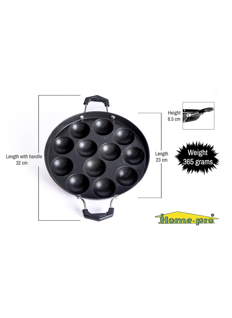 HomePro Grill Pan Dosa Tawa Black Appam Silver Non Stick Combos Pot Pan Set Aluminium Set Bakelite Handle Combo Pack of 3