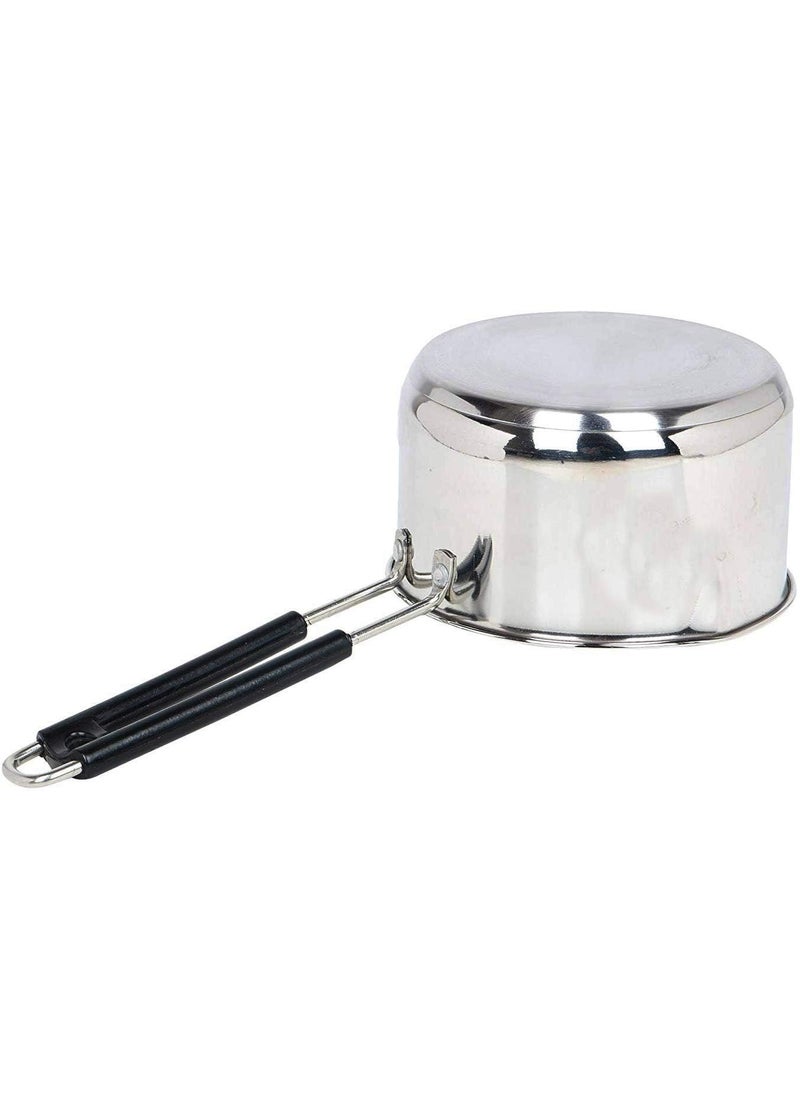 VARSHA INTERNATIONAL Stainless Steel Induction and Gas Stove Heavy Base Sauce Pan for Cooking 2 Liter