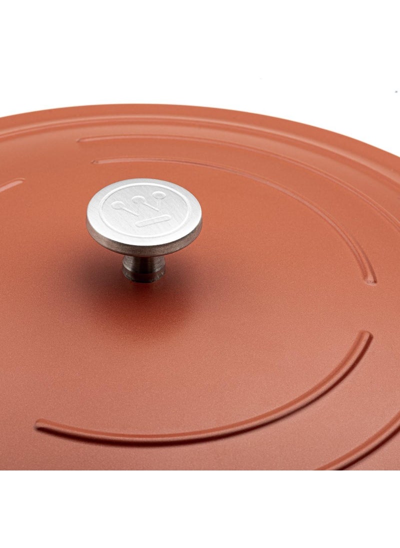Westinghouse Performance Series 32 cm Orange Casserole Saut Pan with Lid Handle Holder NonStick Induction Oven Safe Dishwasher Friendly HeavyDuty Aluminum Cookware for All Hobs