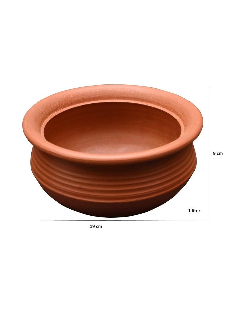 EZAHK Handmade Clay HandiCurryDal for Cooking 1 Litre