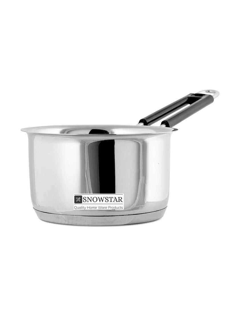 SNOWSTAR Stainless Steel Saucepan for TeaCoffee with Handle Without Lid I 1600 ML I Induction Base I Milk PotPan Set with Triply Base I Ideal Boiling Water