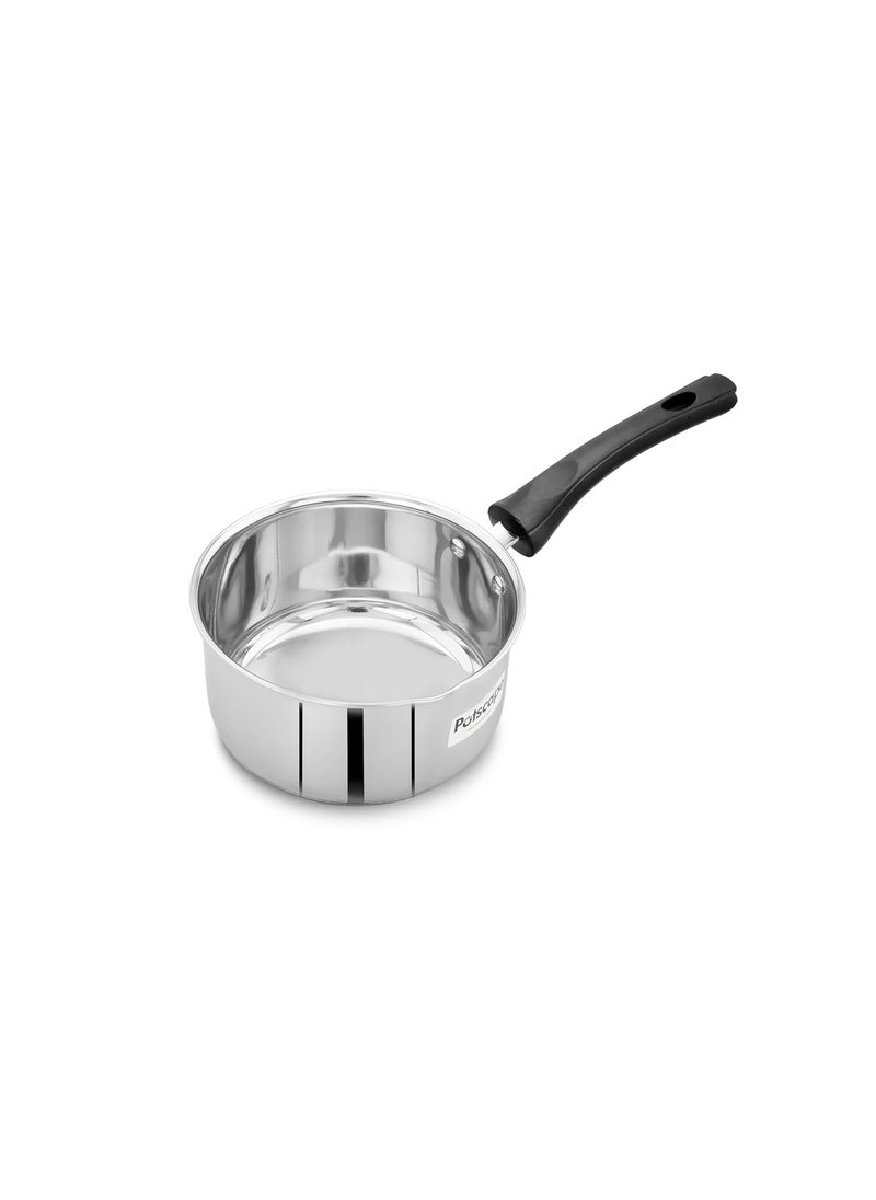 Potscape Nano Sauce Pan for Tea 18 cm 16 LTR Heavy Gauge Stainless Steel Even Heat Distribution Dishwasher Safe Gas Induction Compatible RustProof Ideal for Tea Coffee Sauces