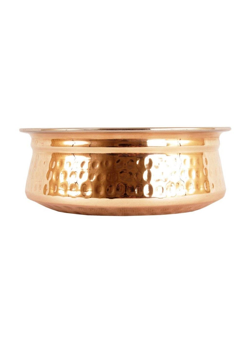 INDIAN ART VILLA 22 X 58 X 21 Handmade Stainless Steel Copper Dish Serving Indian Food Daal Curry Set of 6 Handi Bowl Capacity 500 ML for use RestaurantGift Item