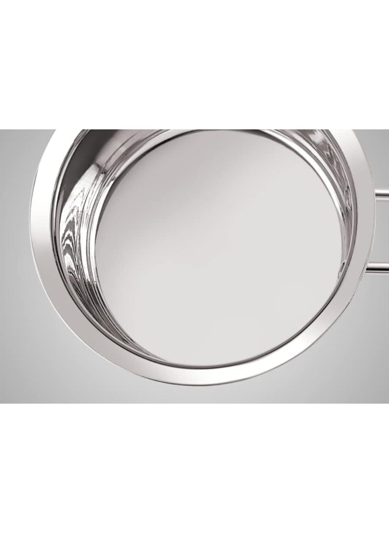 BRIGHT BLOOM Heavy Steel Sauce 1 Litre Gas Stove Friendly Silver 18 Gauge Pan Sauce Pan Milk Pan Tapeli Patila Milk Boiler Cookware with Handle Guage Weight 560g