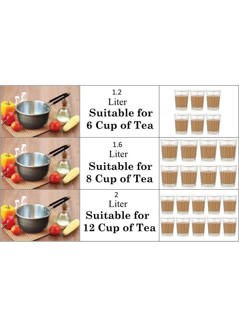 LooksGood Aluminium Tea PanInduction Sauce panTea panMilk panMulti Purpose pan etc Aluminium 2 litres