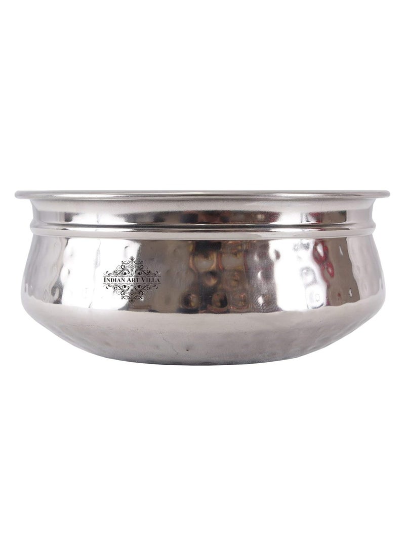 Indian Art Villa Stainless Steel Set of 6 Handi 600 ML Each Serving Cooking Briyani Paneer Dishes Home Hotel Restaurant