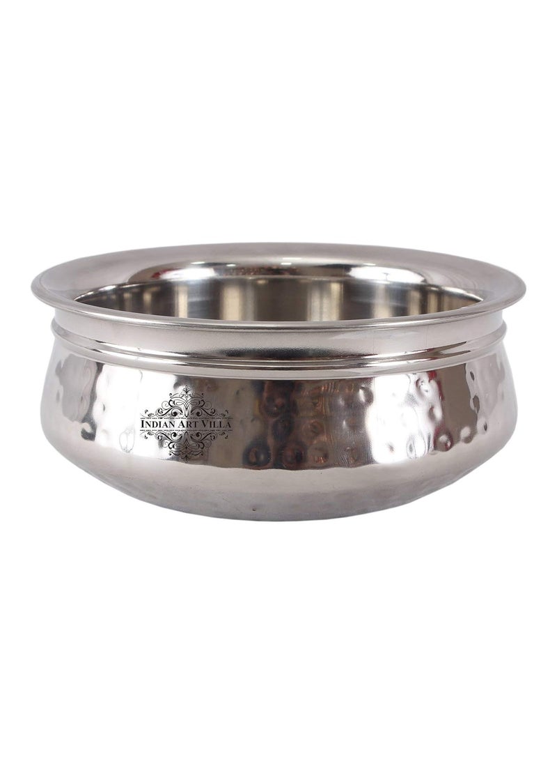 Indian Art Villa Stainless Steel Set of 4 Handi 350 ML Each Serving Cooking Briyani Paneer Dishes Home Hotel Restaurant