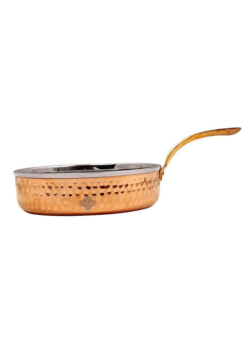 INDIAN ART VILLA Steel Copper Serving Pan 350 ML Serving Dishes Home Hotel Restaurant Kitchen