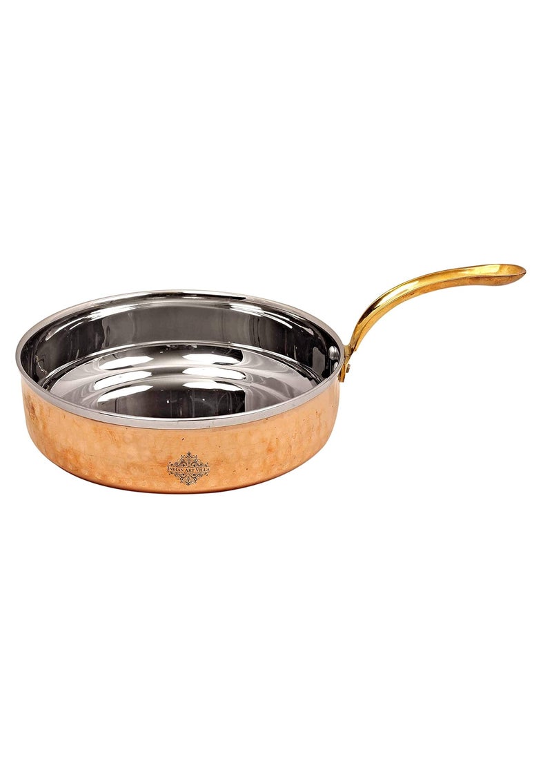 INDIAN ART VILLA Steel Copper Serving Pan 350 ML Serving Dishes Home Hotel Restaurant Kitchen