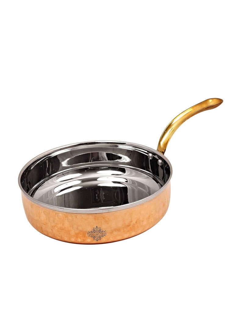 INDIAN ART VILLA Steel Copper Serving Pan 350 ML Serving Dishes Home Hotel Restaurant Kitchen
