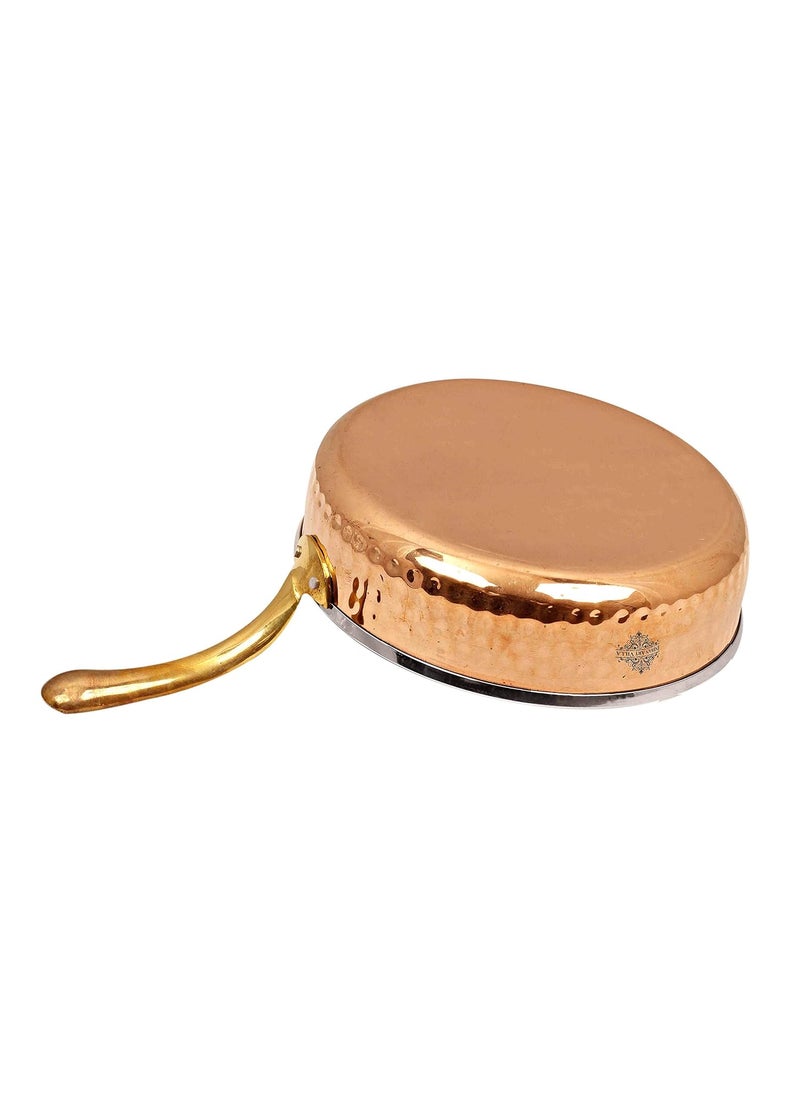INDIAN ART VILLA Steel Copper Serving Pan 350 ML Serving Dishes Home Hotel Restaurant Kitchen