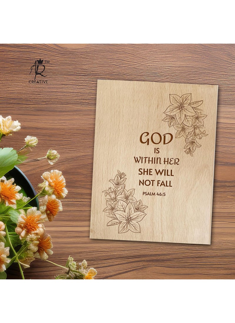 AR Creative God Is Bible Verse Engraved Wooden Frame For Study Table Book Shelf Office Desk Home Decoration Bible Quotes Wooden Christian Tabletop Art Bible Verse Home Office Decor Wooden Plaque 6 inch x 8 inch