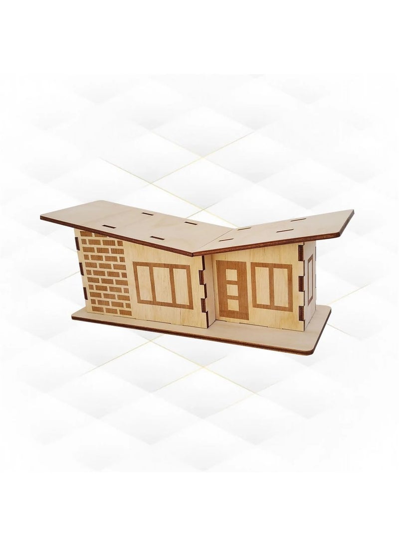American Elm Wooden Christmas Glitter Houses Set of 4 Pattern Christmas Houses for Mantel Decorative Christmas Mantel Houses 32 Inches Wide Festive Holiday Decor