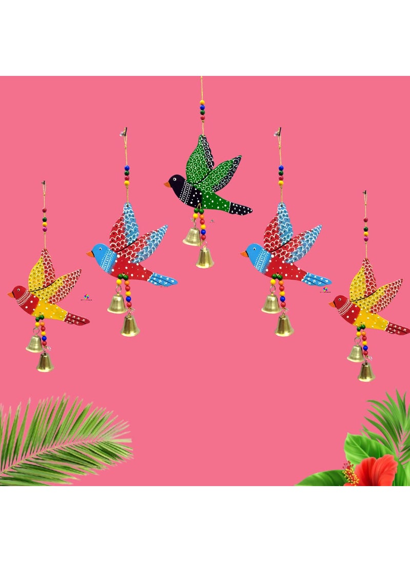 DRAVY HANDICRAFTS Bird Hanging Decor Home Decoration Main Door Garden Wall Hanging Latkan Decoration Show Piece Office Cafe Festival Decorative Wall DecorLength11 inch A 1 MultiColour